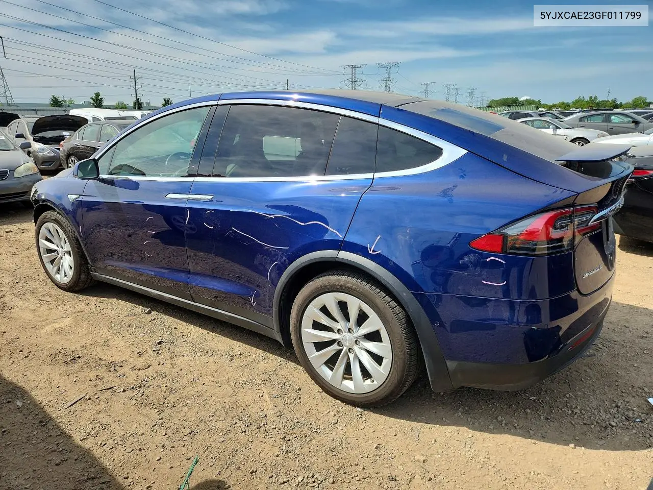 2016 Tesla Model X VIN: 5YJXCAE23GF011799 Lot: 54684556