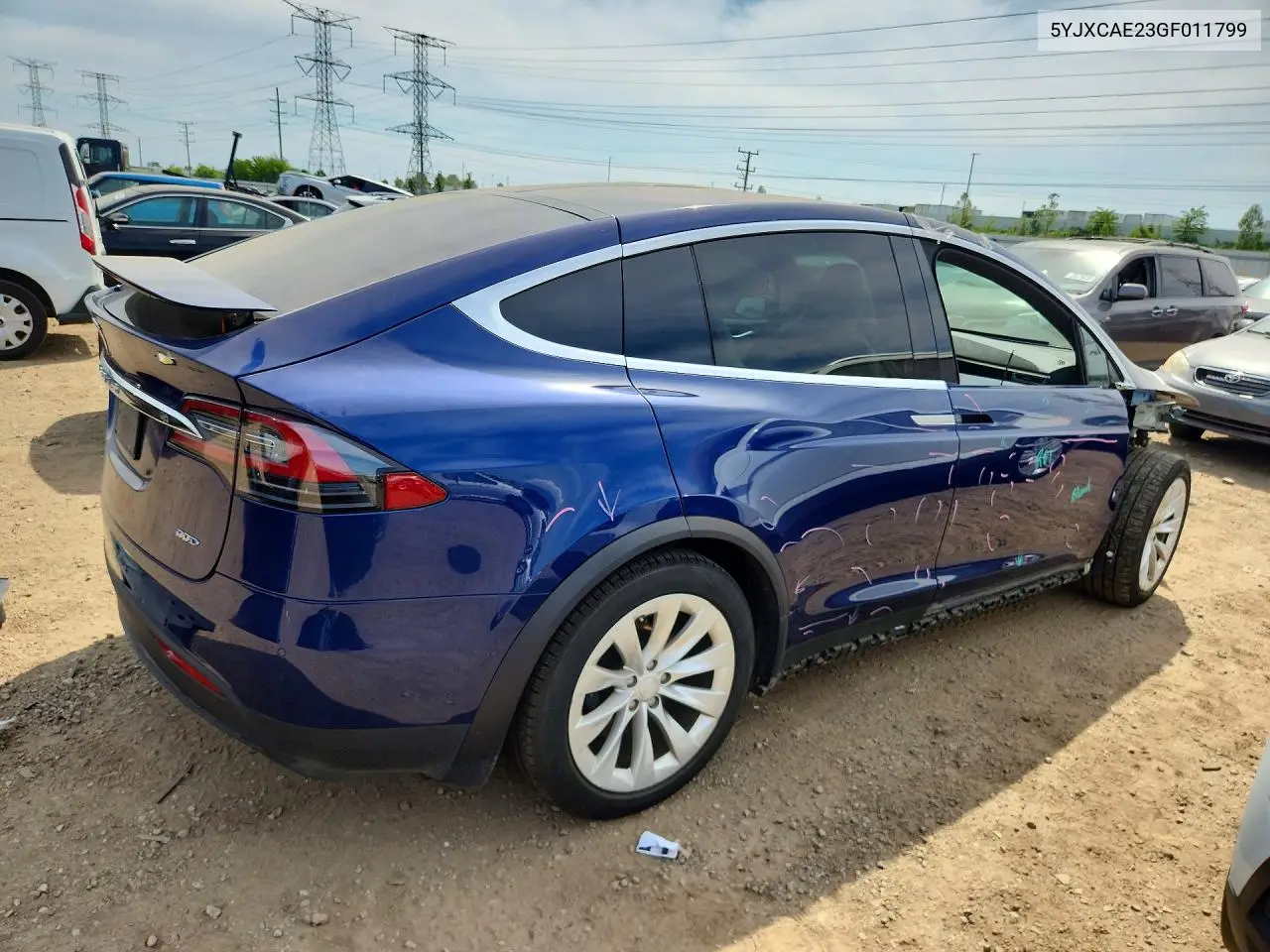 2016 Tesla Model X VIN: 5YJXCAE23GF011799 Lot: 54684556