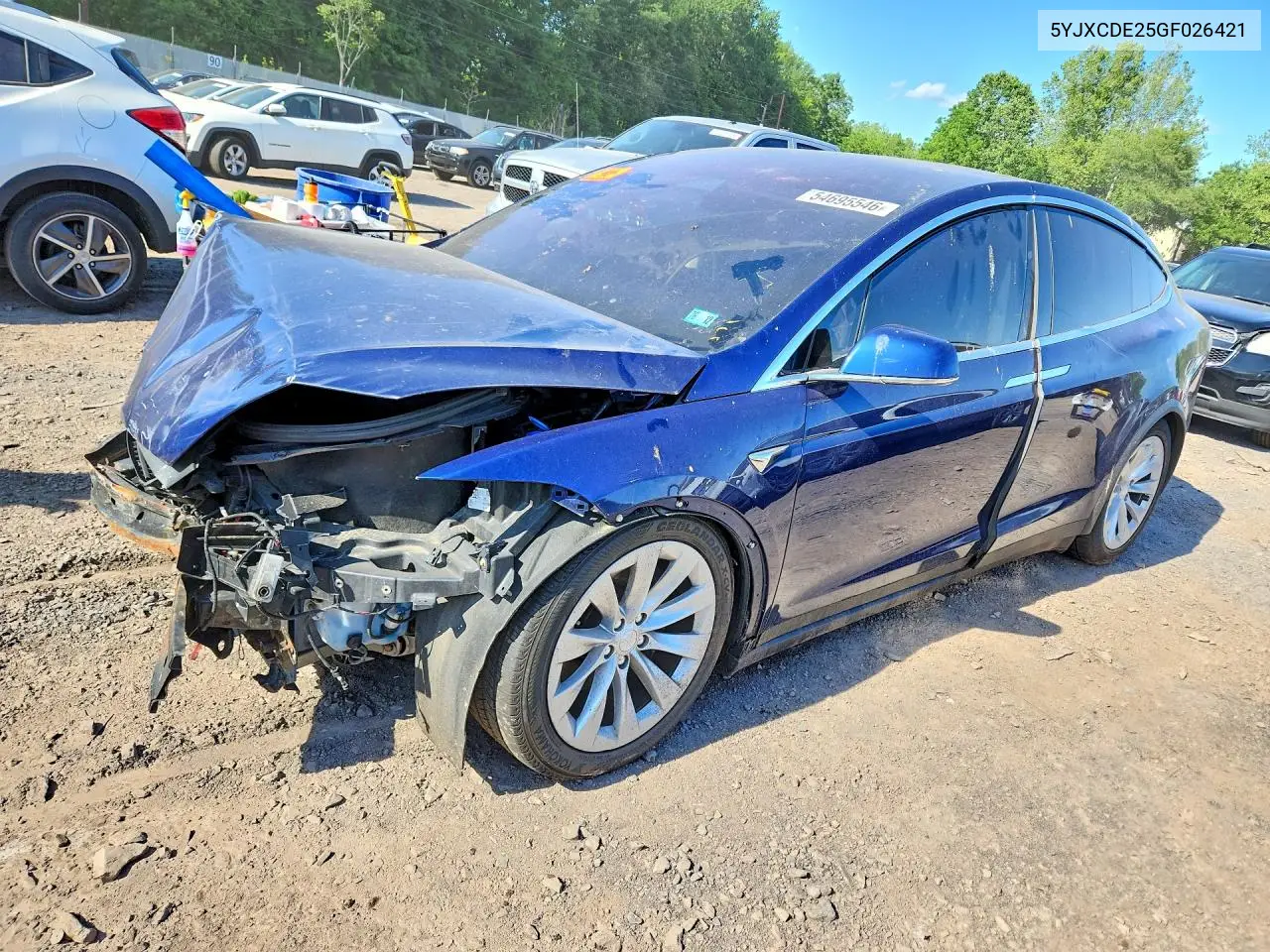 2016 Tesla Model X VIN: 5YJXCDE25GF026421 Lot: 54695546