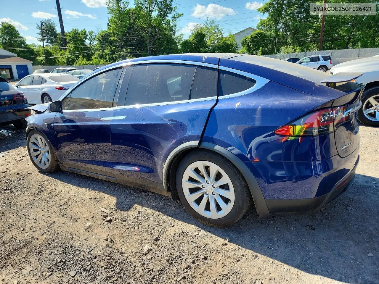 2016 Tesla Model X VIN: 5YJXCDE25GF026421 Lot: 54695546