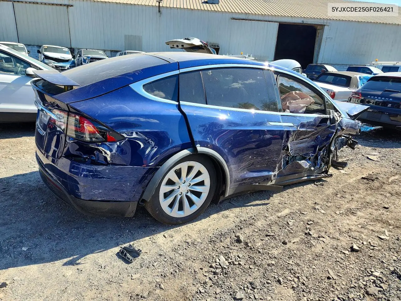 2016 Tesla Model X VIN: 5YJXCDE25GF026421 Lot: 54695546