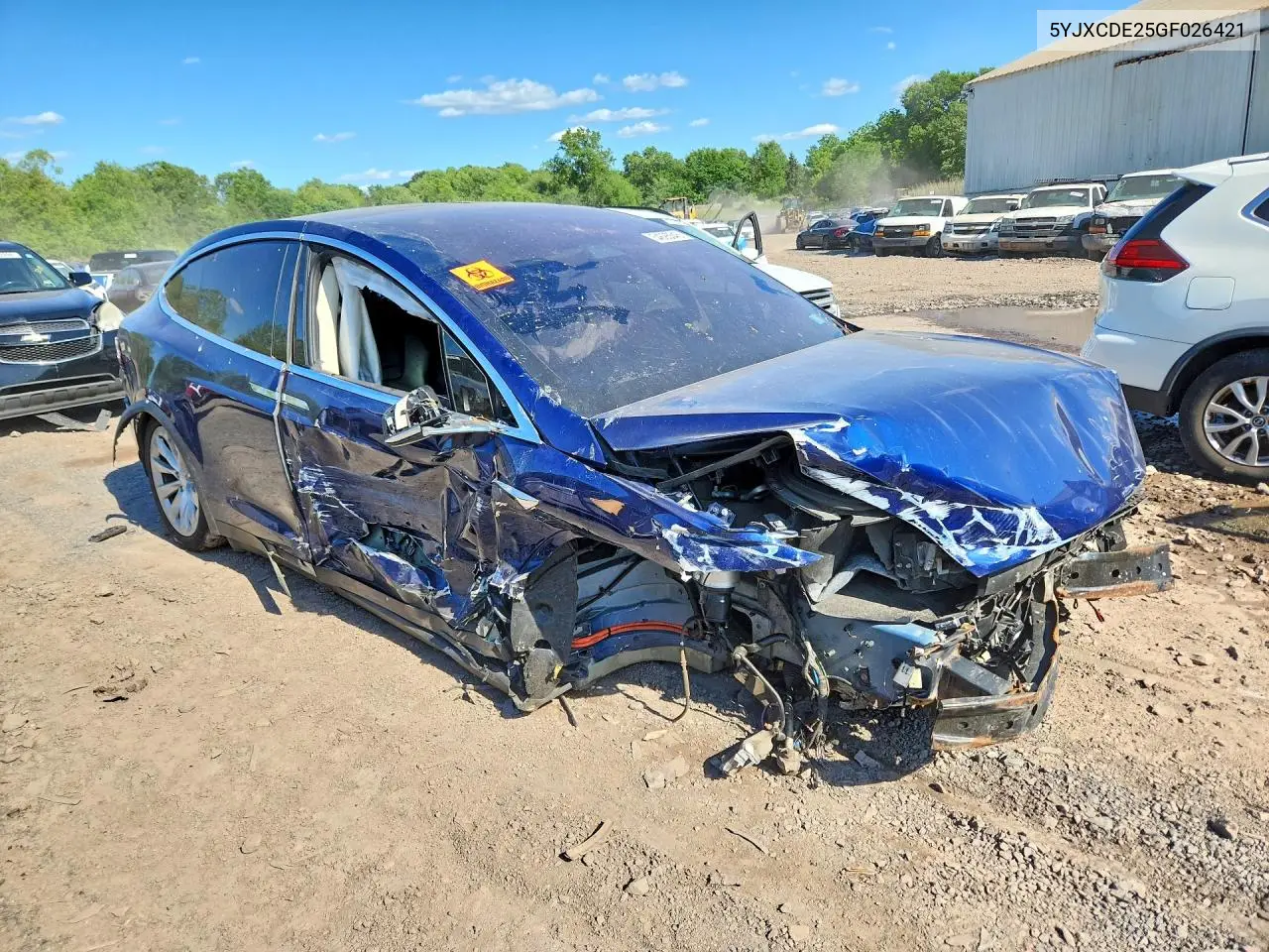 2016 Tesla Model X VIN: 5YJXCDE25GF026421 Lot: 54695546