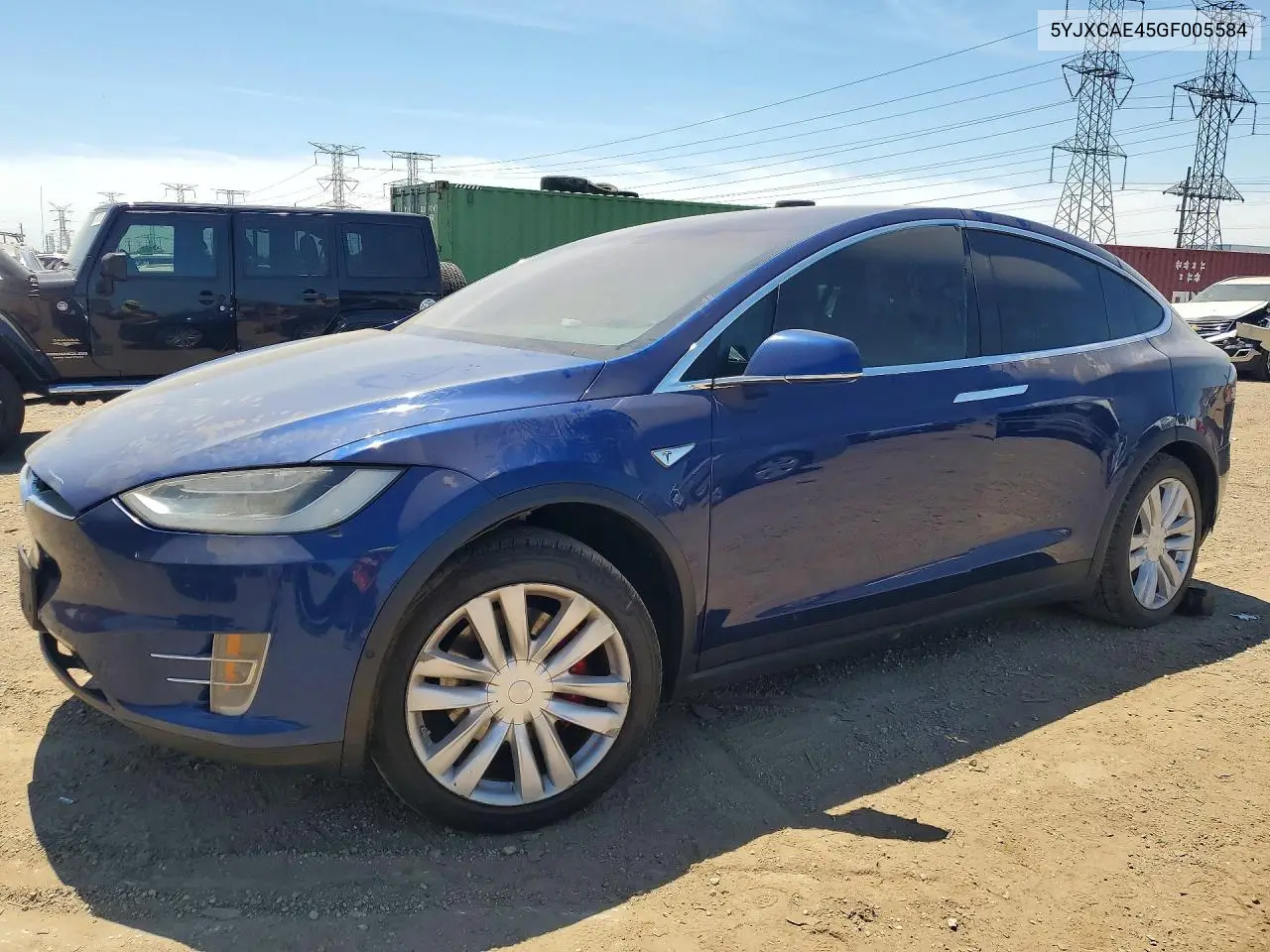 2016 Tesla Model X VIN: 5YJXCAE45GF005584 Lot: 55043796