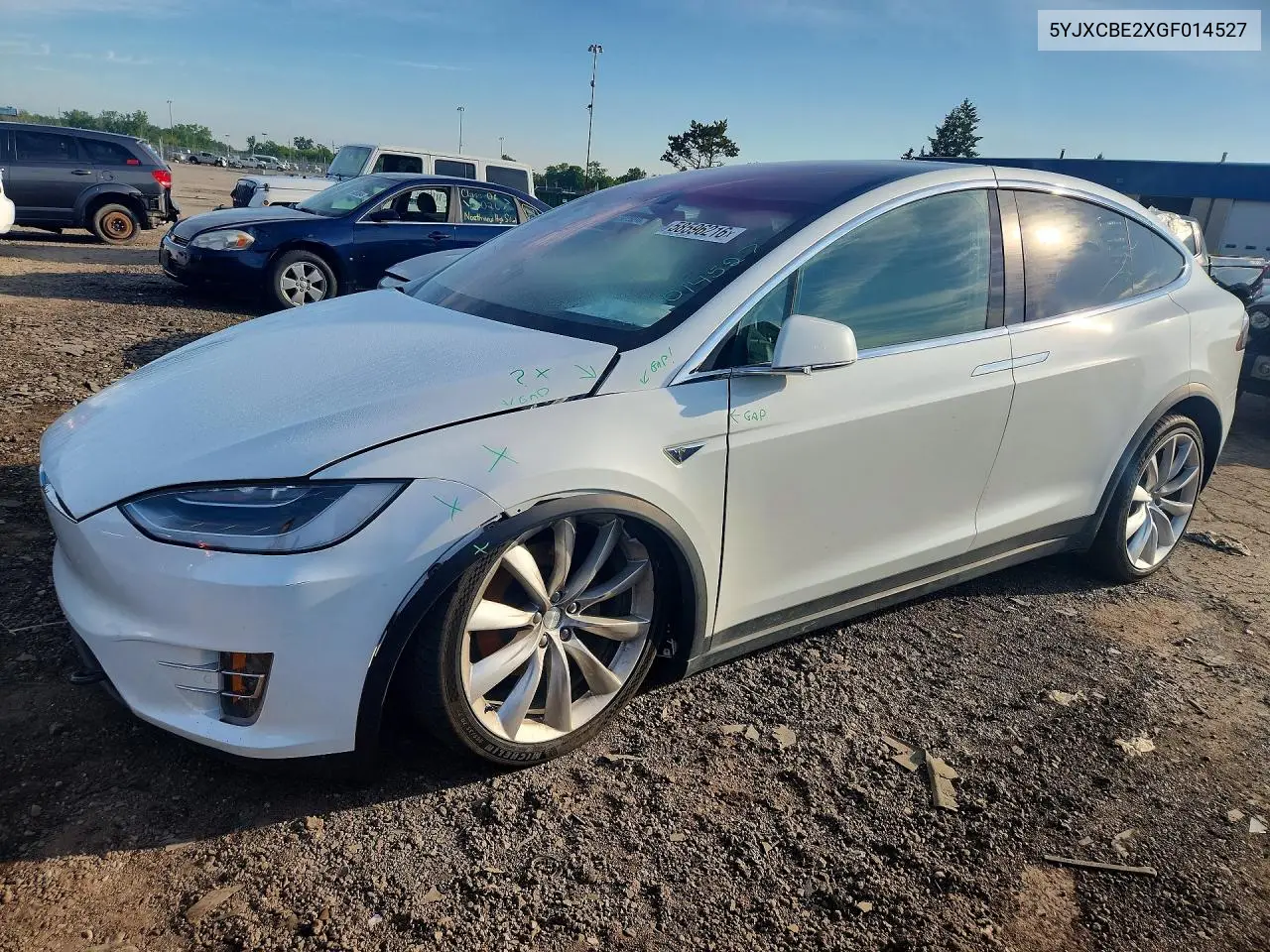 2016 Tesla Model X VIN: 5YJXCBE2XGF014527 Lot: 58596216