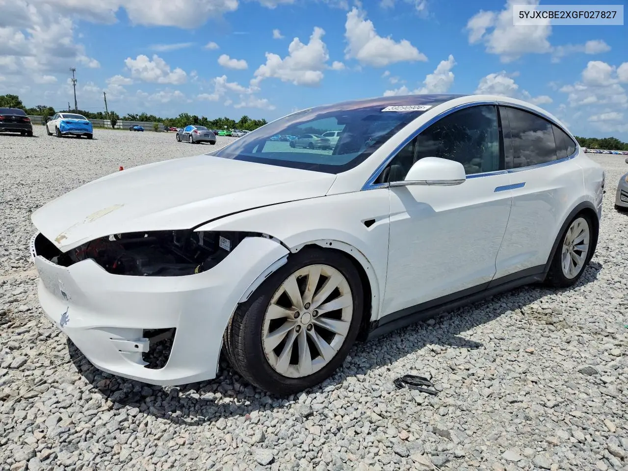 2016 Tesla Model X VIN: 5YJXCBE2XGF027827 Lot: 59290906