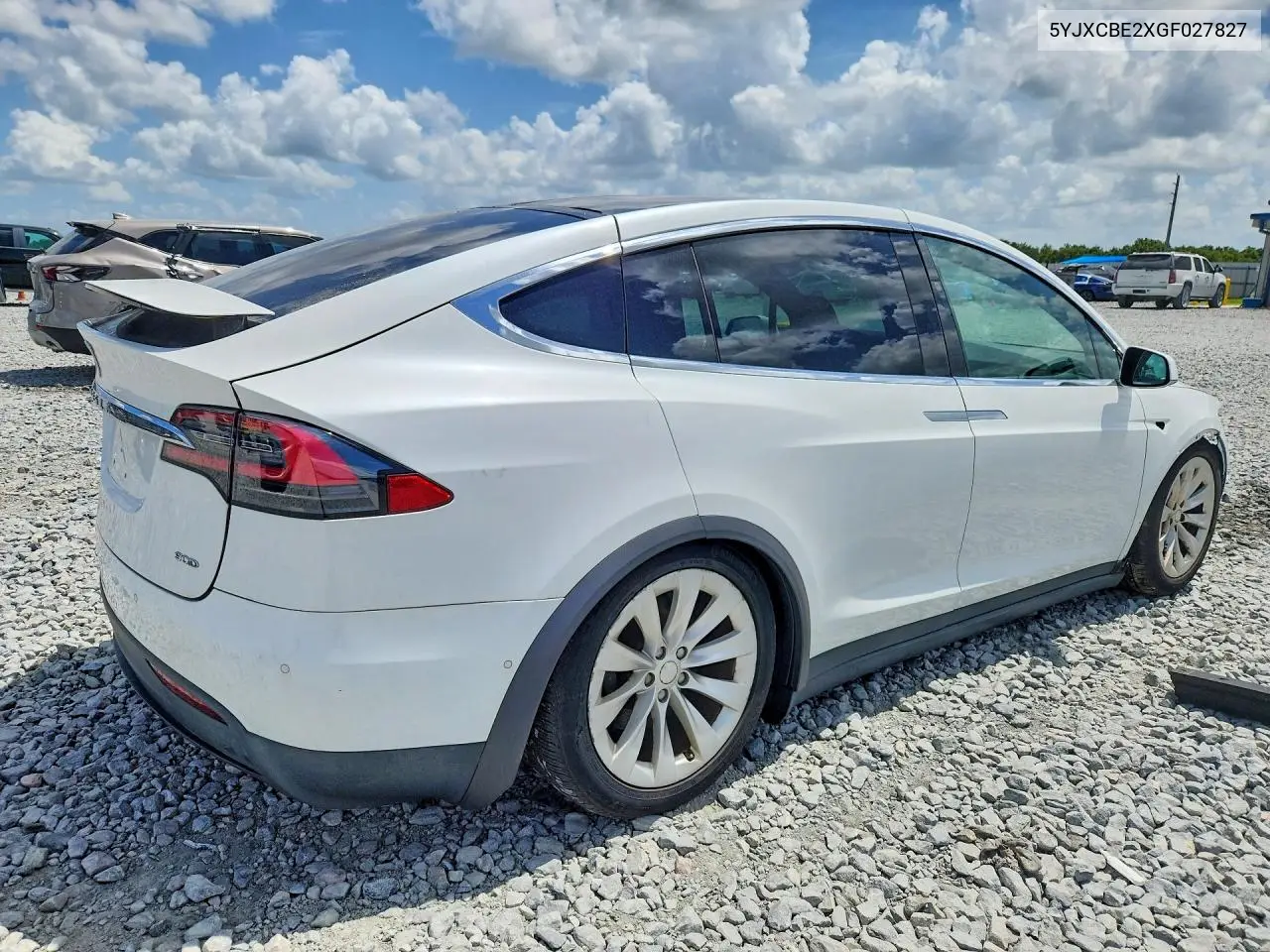 2016 Tesla Model X VIN: 5YJXCBE2XGF027827 Lot: 59290906
