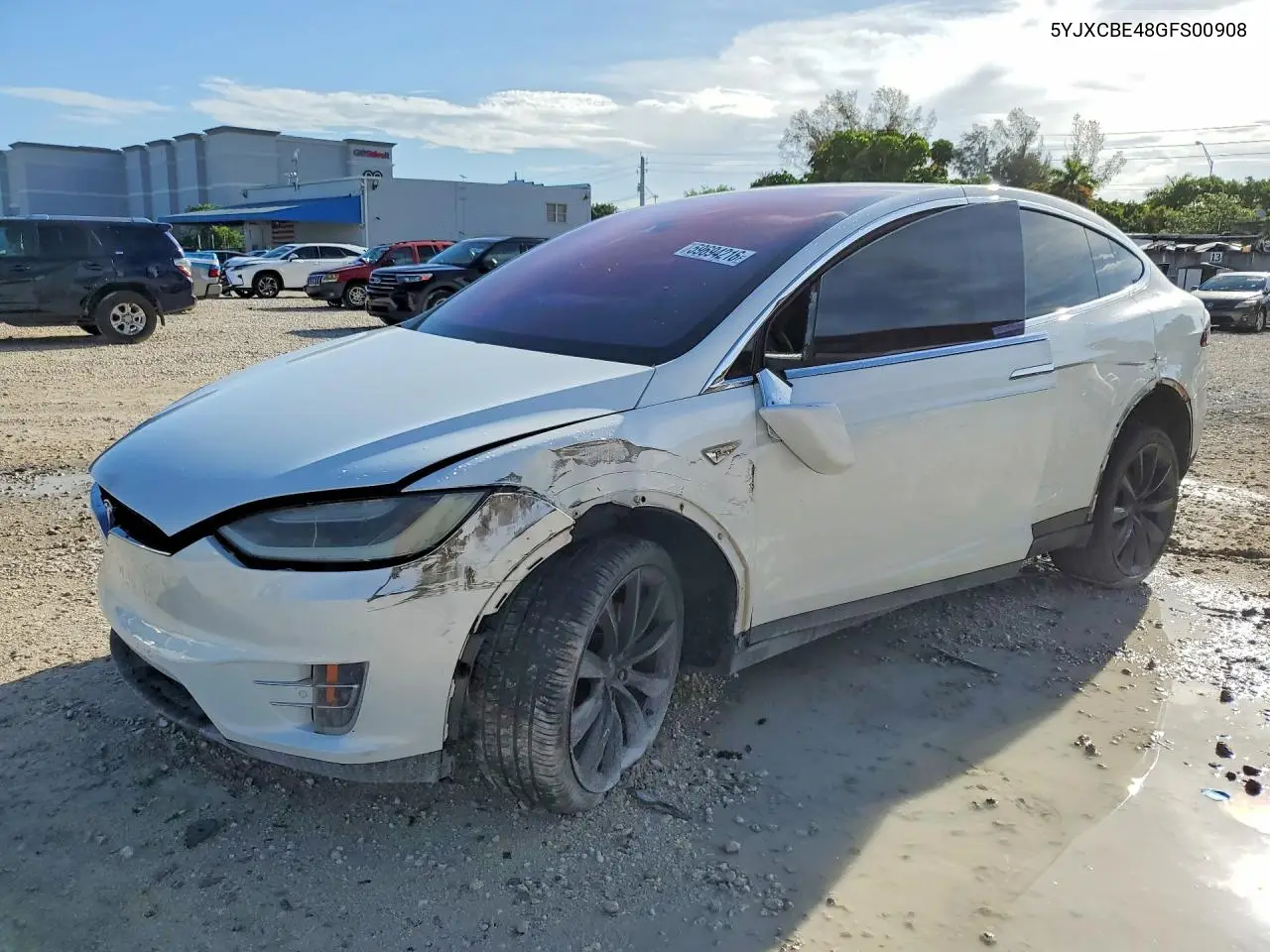 2016 Tesla Model X VIN: 5YJXCBE48GFS00908 Lot: 59694216