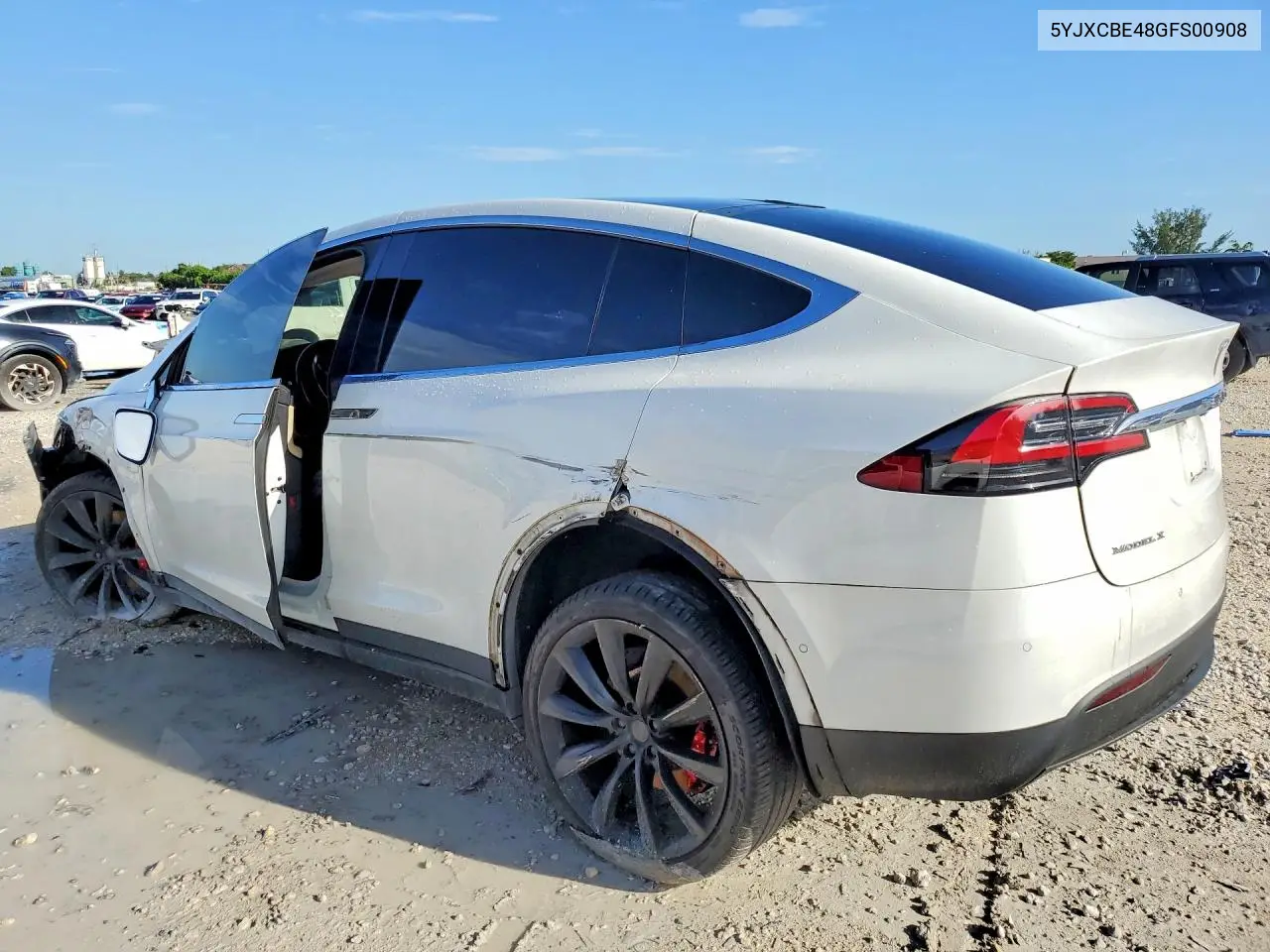 2016 Tesla Model X VIN: 5YJXCBE48GFS00908 Lot: 59694216