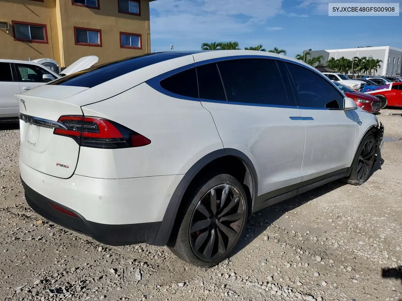 2016 Tesla Model X VIN: 5YJXCBE48GFS00908 Lot: 59694216