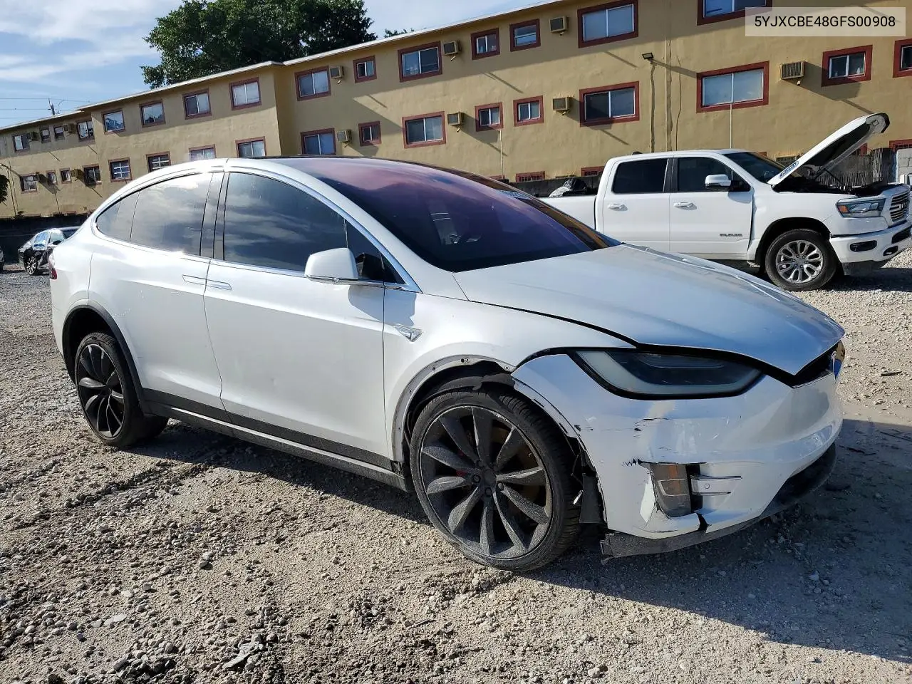 2016 Tesla Model X VIN: 5YJXCBE48GFS00908 Lot: 59694216
