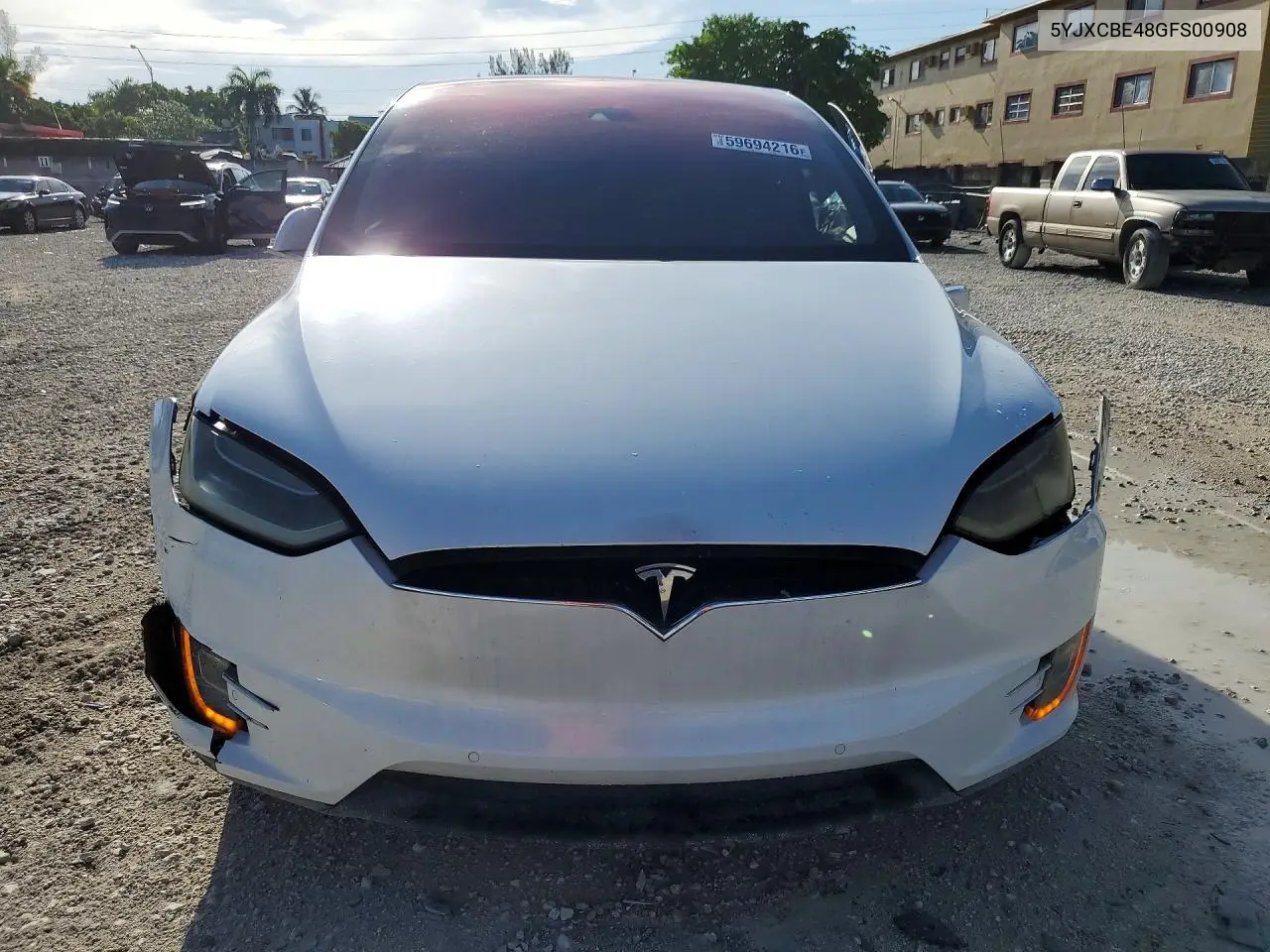 2016 Tesla Model X VIN: 5YJXCBE48GFS00908 Lot: 59694216