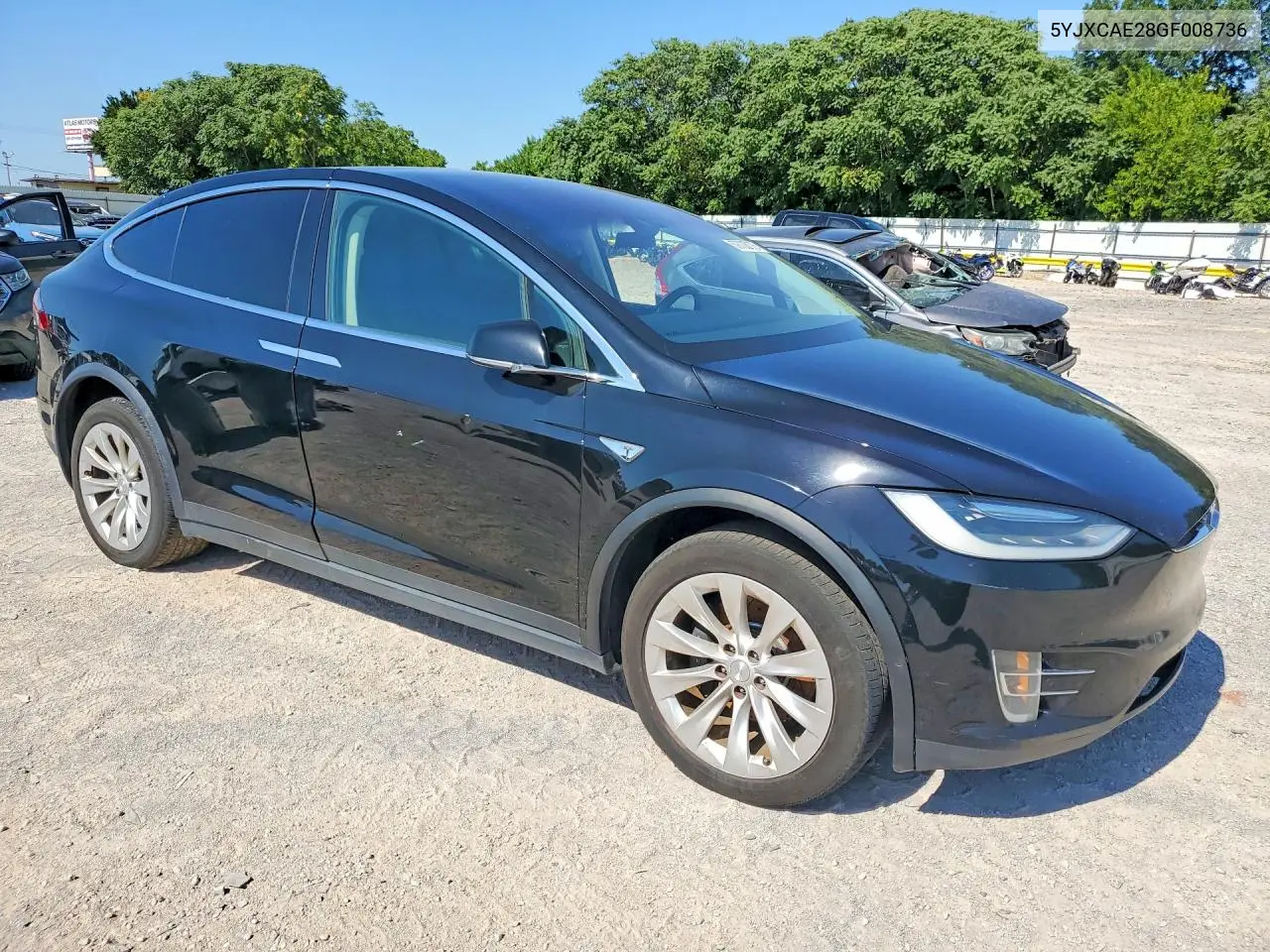 2016 Tesla Model X VIN: 5YJXCAE28GF008736 Lot: 59703776