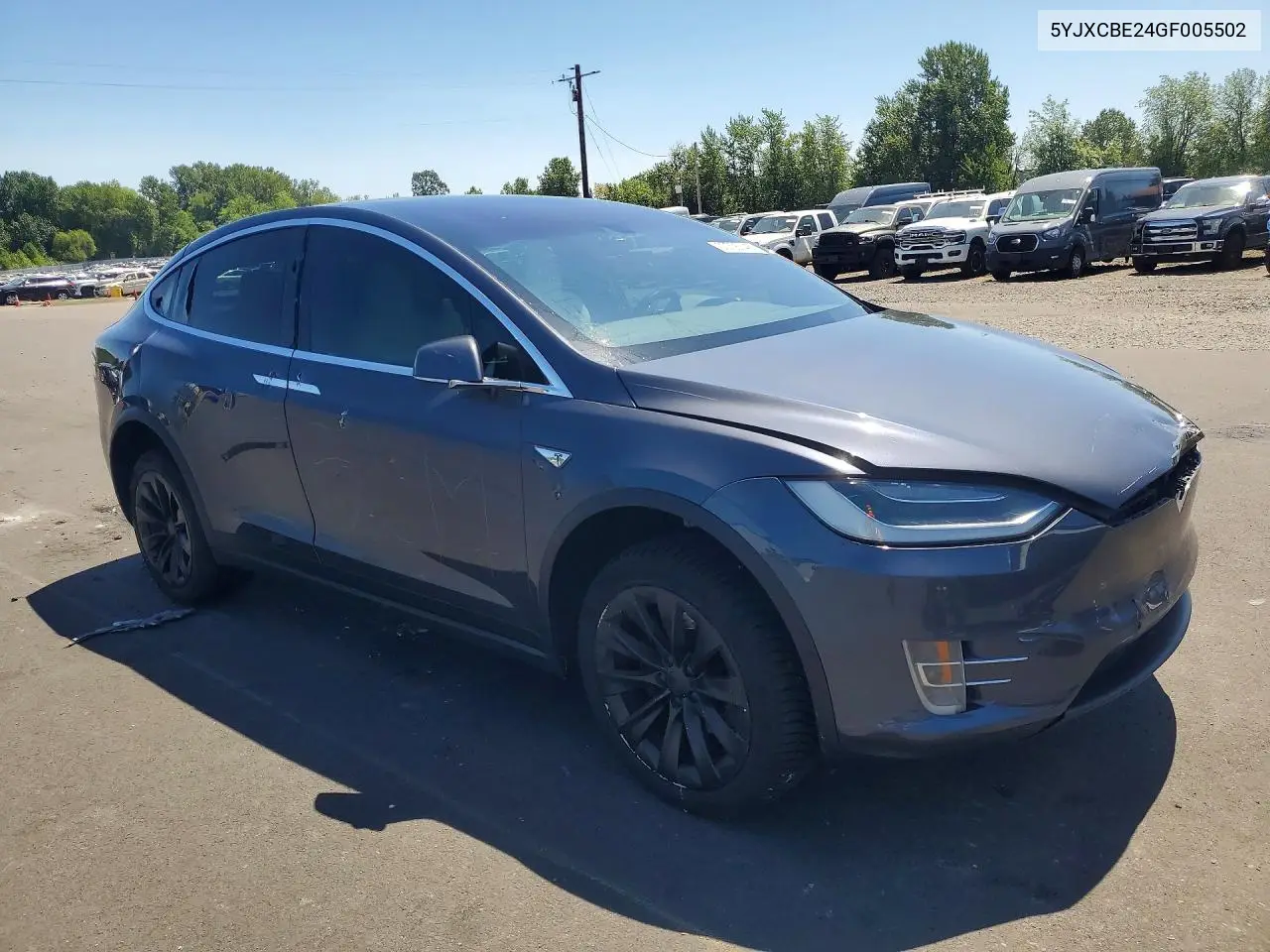 2016 Tesla Model X VIN: 5YJXCBE24GF005502 Lot: 60705746
