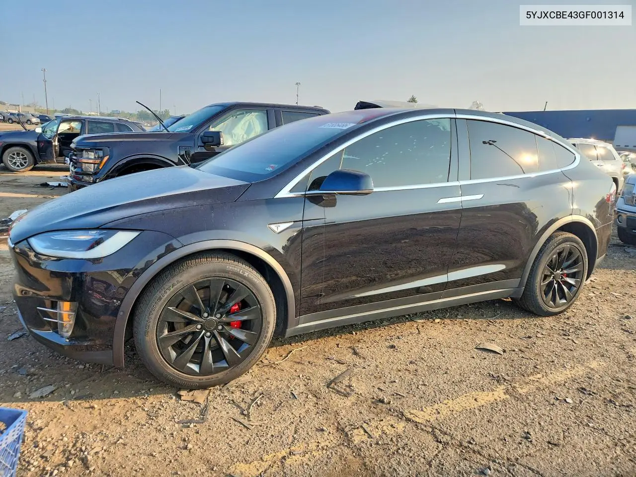 2016 Tesla Model X VIN: 5YJXCBE43GF001314 Lot: 61836486