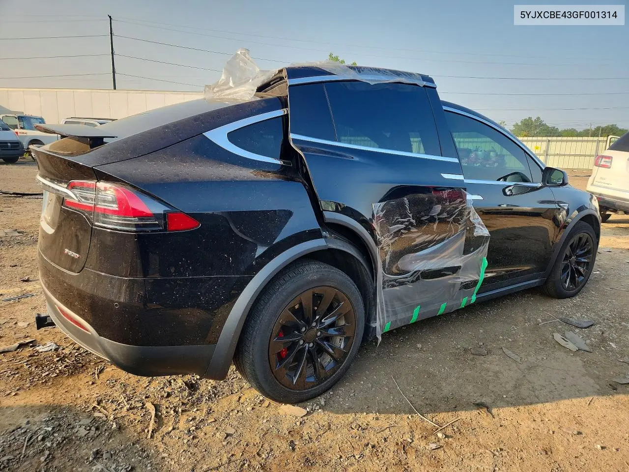 2016 Tesla Model X VIN: 5YJXCBE43GF001314 Lot: 61836486