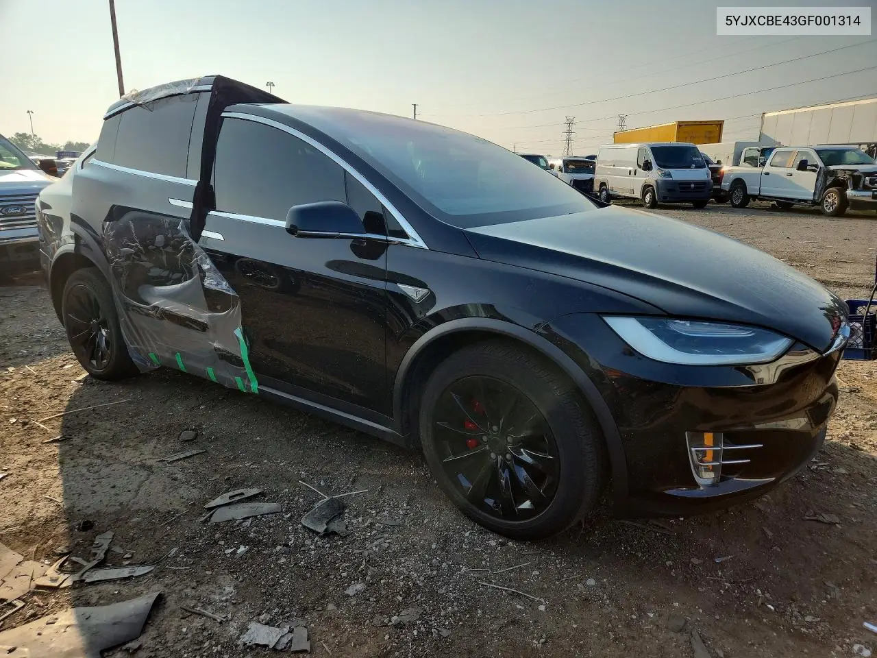 2016 Tesla Model X VIN: 5YJXCBE43GF001314 Lot: 61836486