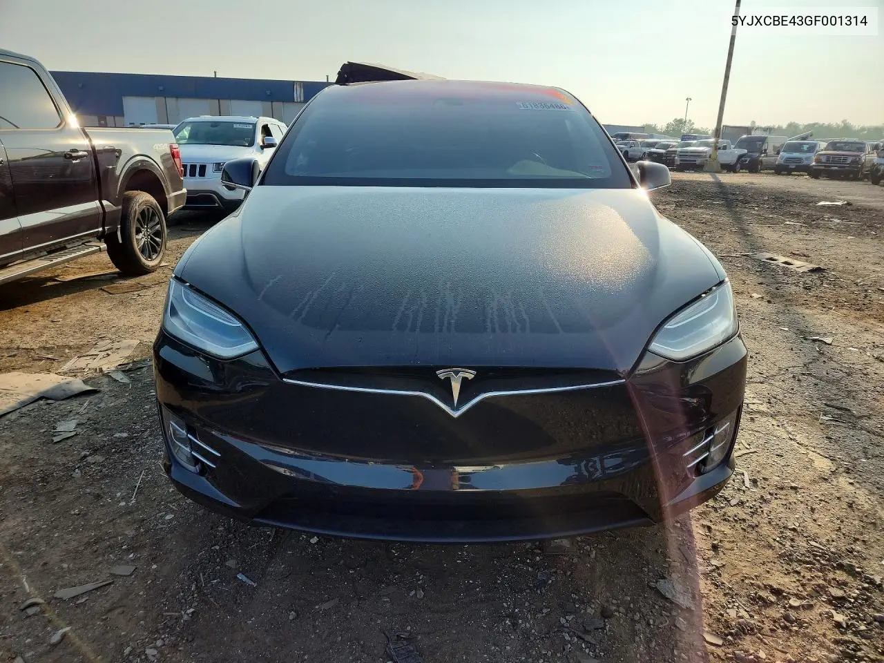 2016 Tesla Model X VIN: 5YJXCBE43GF001314 Lot: 61836486