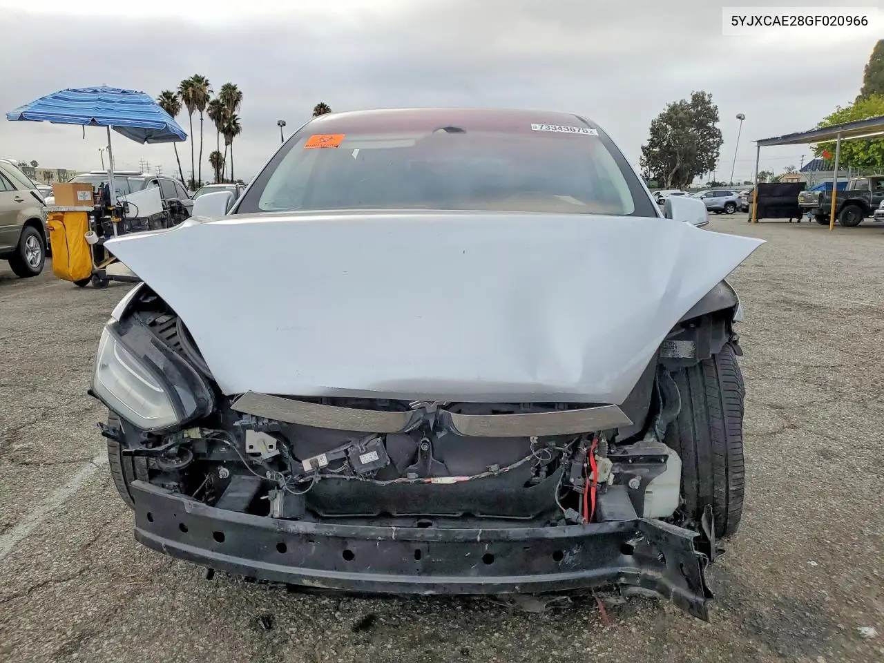 2016 Tesla Model X VIN: 5YJXCAE28GF020966 Lot: 73343675