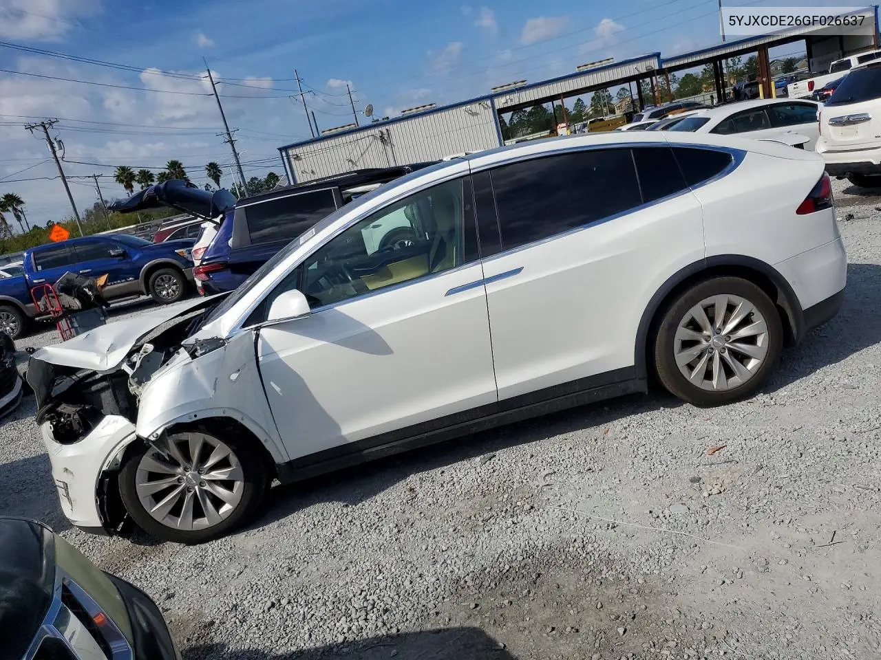 2016 Tesla Model X VIN: 5YJXCDE26GF026637 Lot: 78079875