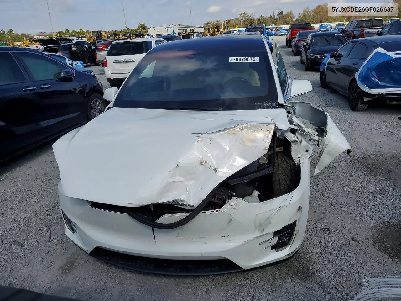 2016 Tesla Model X VIN: 5YJXCDE26GF026637 Lot: 78079875