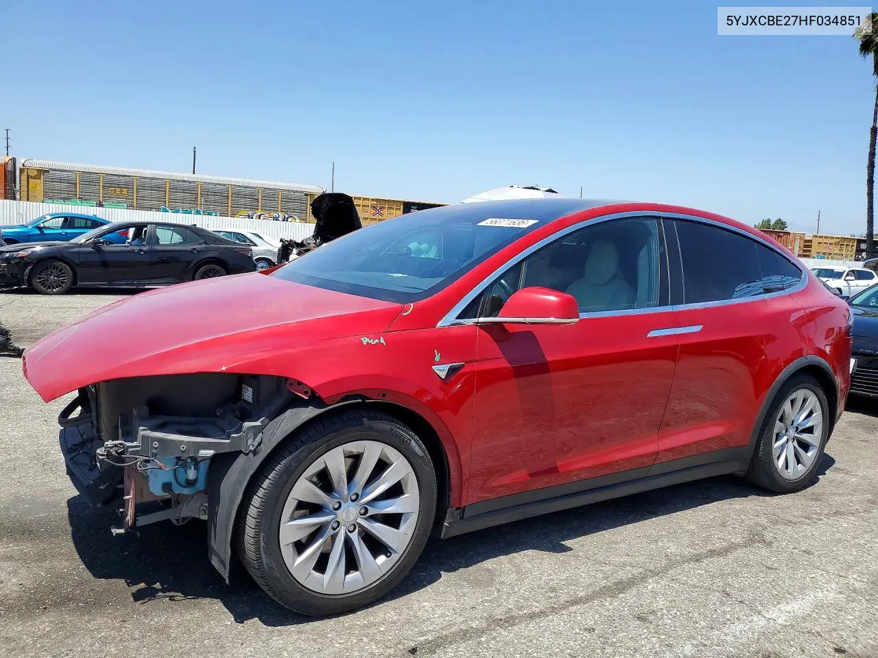 2017 Tesla Model X VIN: 5YJXCBE27HF034851 Lot: 56371636
