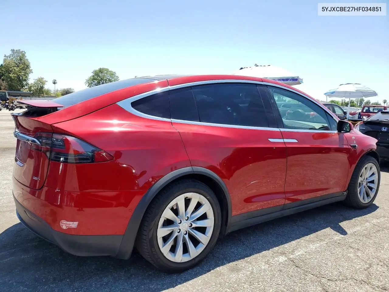 2017 Tesla Model X VIN: 5YJXCBE27HF034851 Lot: 56371636