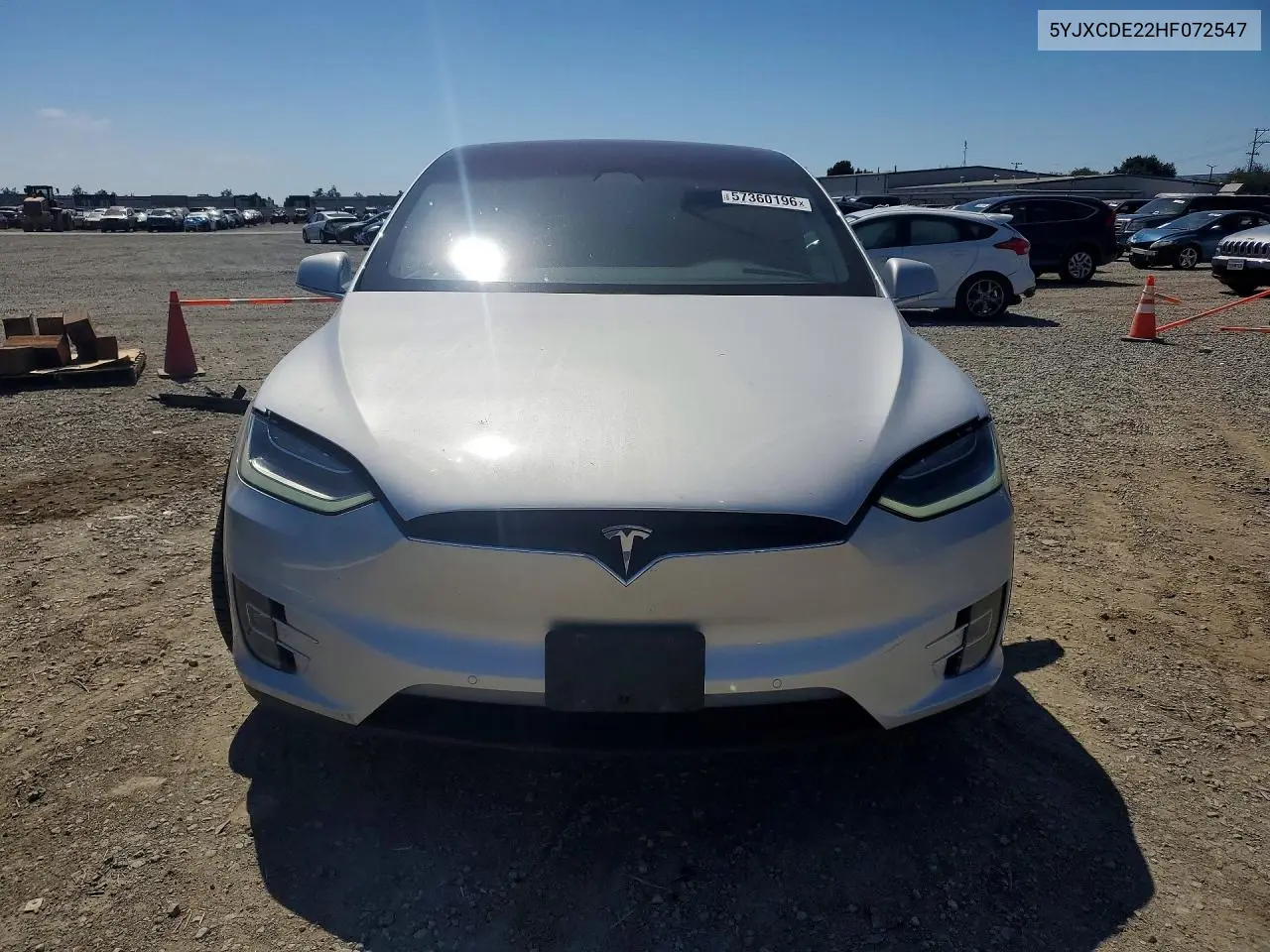 2017 Tesla Model X VIN: 5YJXCDE22HF072547 Lot: 57360196