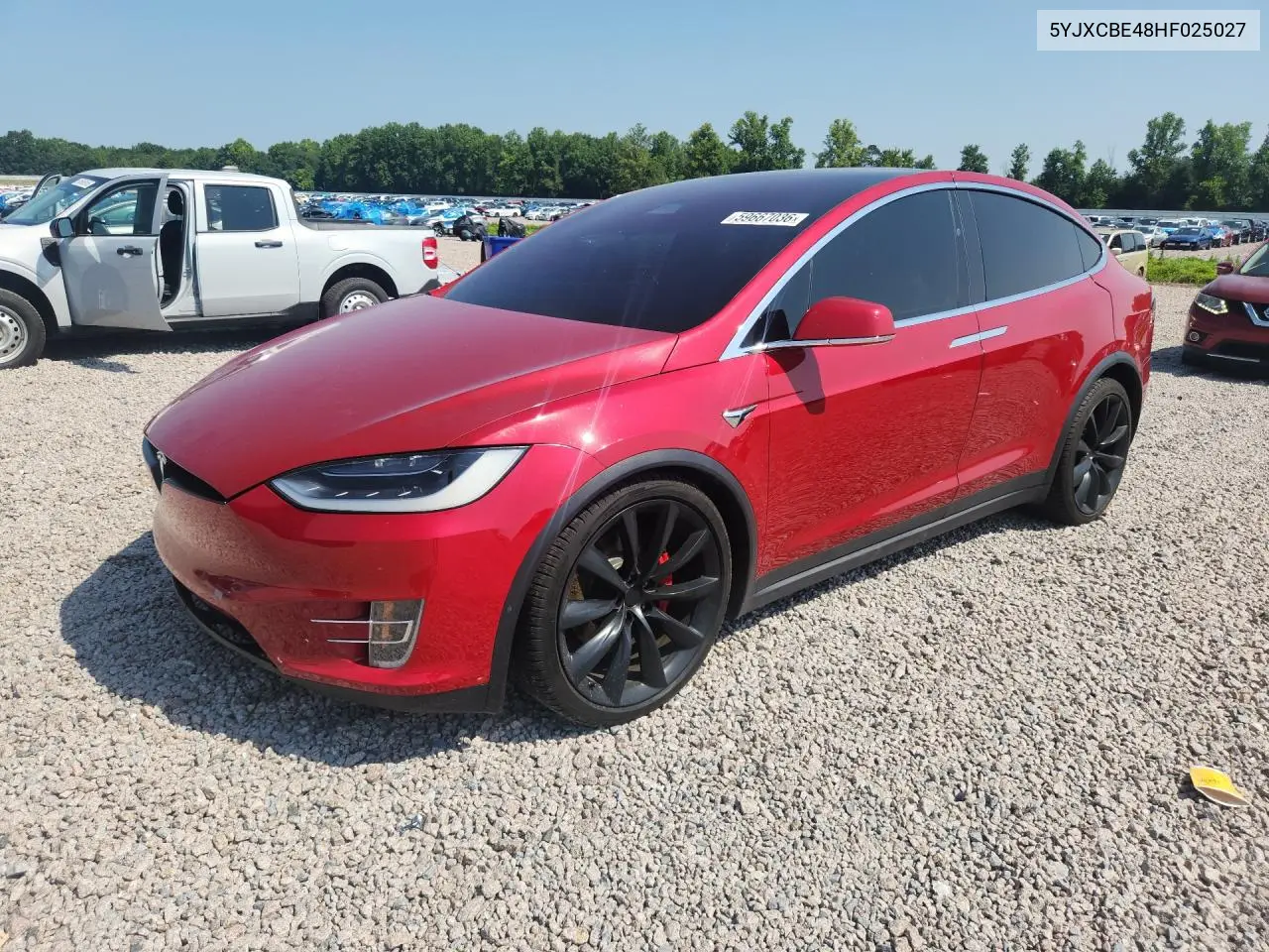 2017 Tesla Model X VIN: 5YJXCBE48HF025027 Lot: 59667036