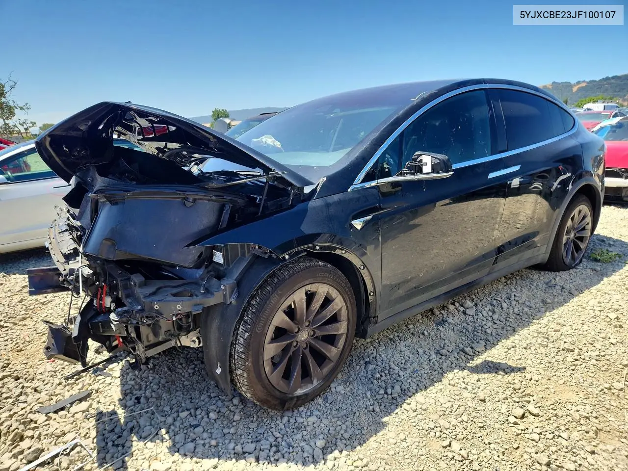 2018 Tesla Model X VIN: 5YJXCBE23JF100107 Lot: 55827316