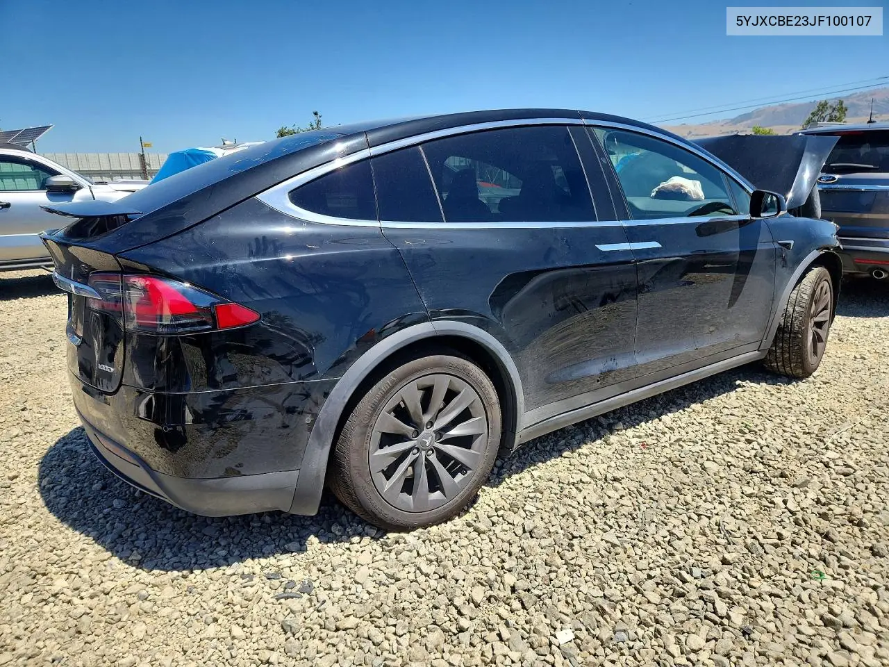 2018 Tesla Model X VIN: 5YJXCBE23JF100107 Lot: 55827316