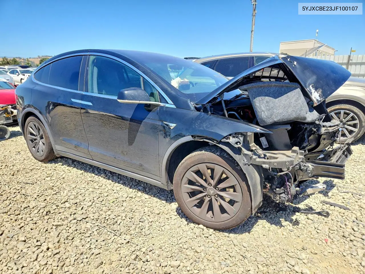 2018 Tesla Model X VIN: 5YJXCBE23JF100107 Lot: 55827316
