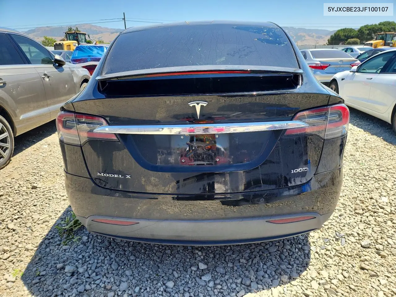 2018 Tesla Model X VIN: 5YJXCBE23JF100107 Lot: 55827316