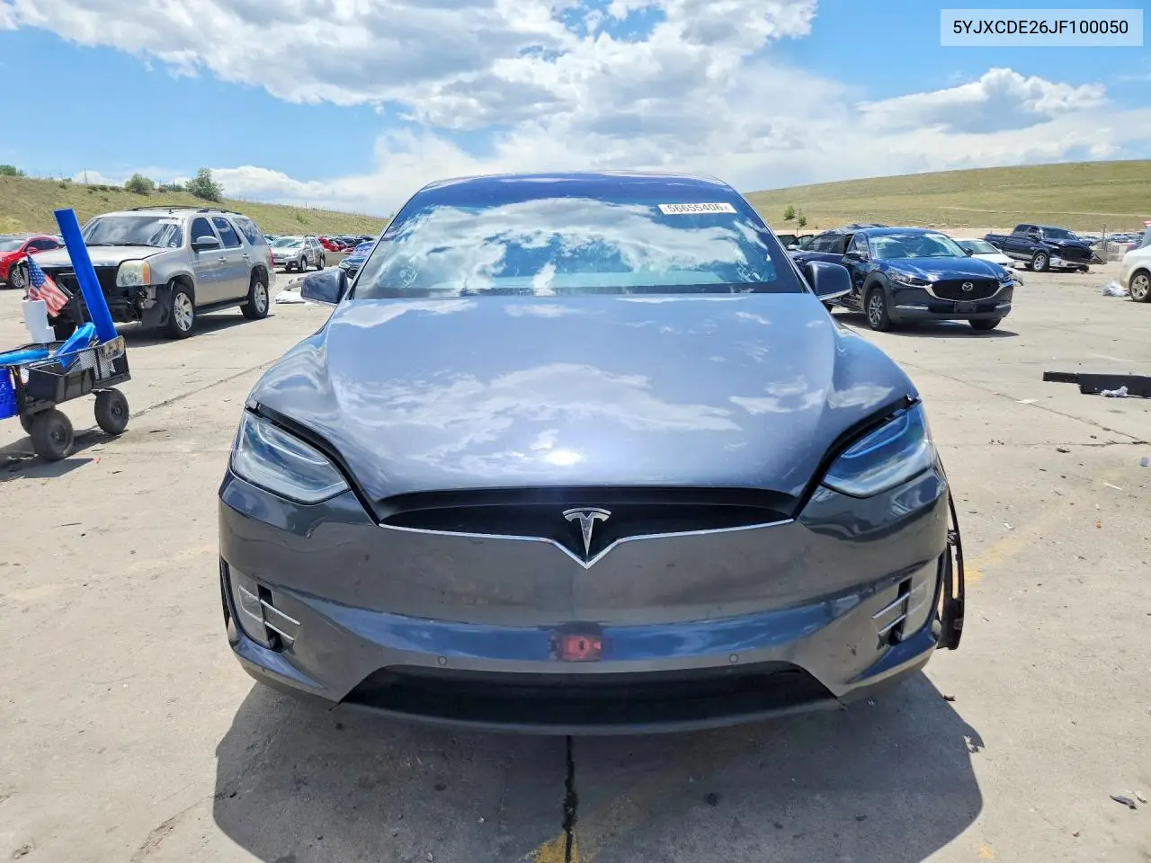 2018 Tesla Model X VIN: 5YJXCDE26JF100050 Lot: 56655406