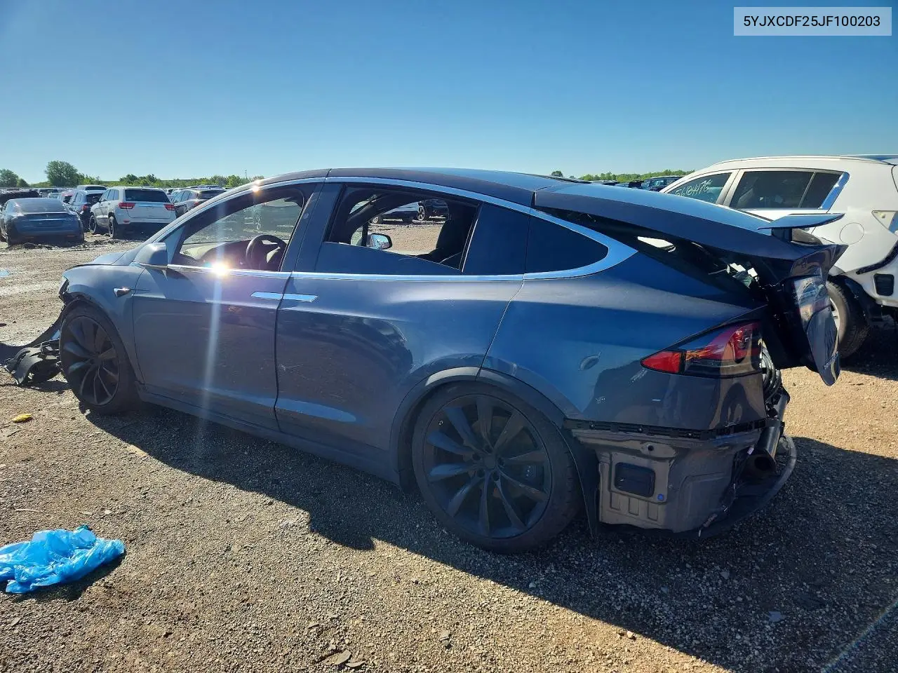 2018 Tesla Model X VIN: 5YJXCDF25JF100203 Lot: 56810116