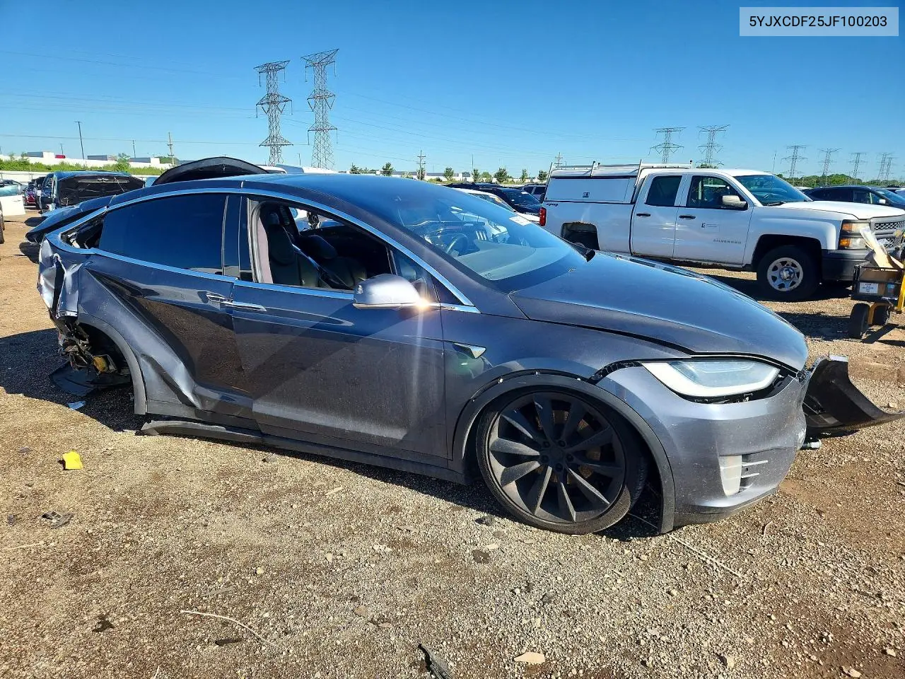 2018 Tesla Model X VIN: 5YJXCDF25JF100203 Lot: 56810116