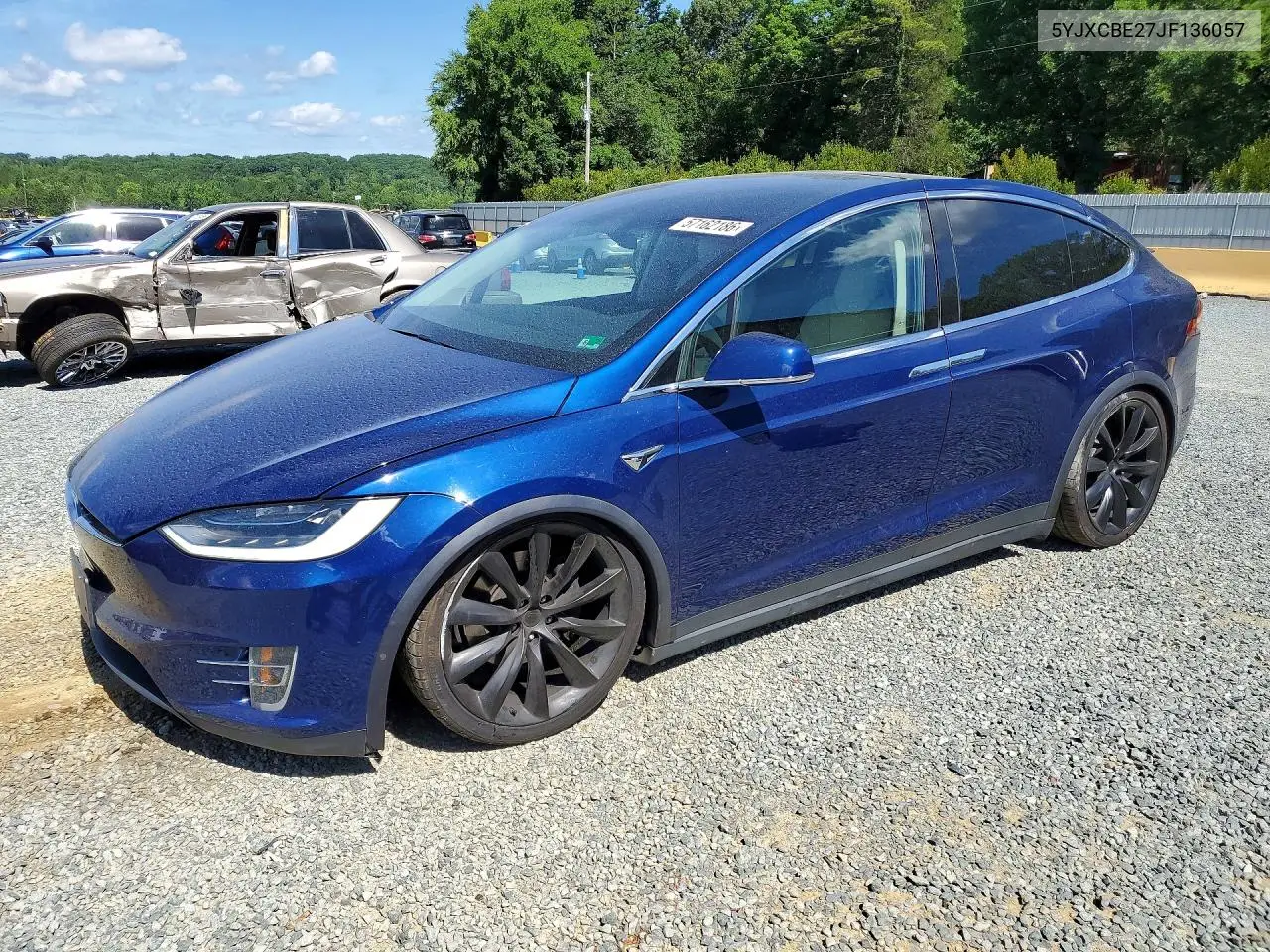 2018 Tesla Model X VIN: 5YJXCBE27JF136057 Lot: 57162186