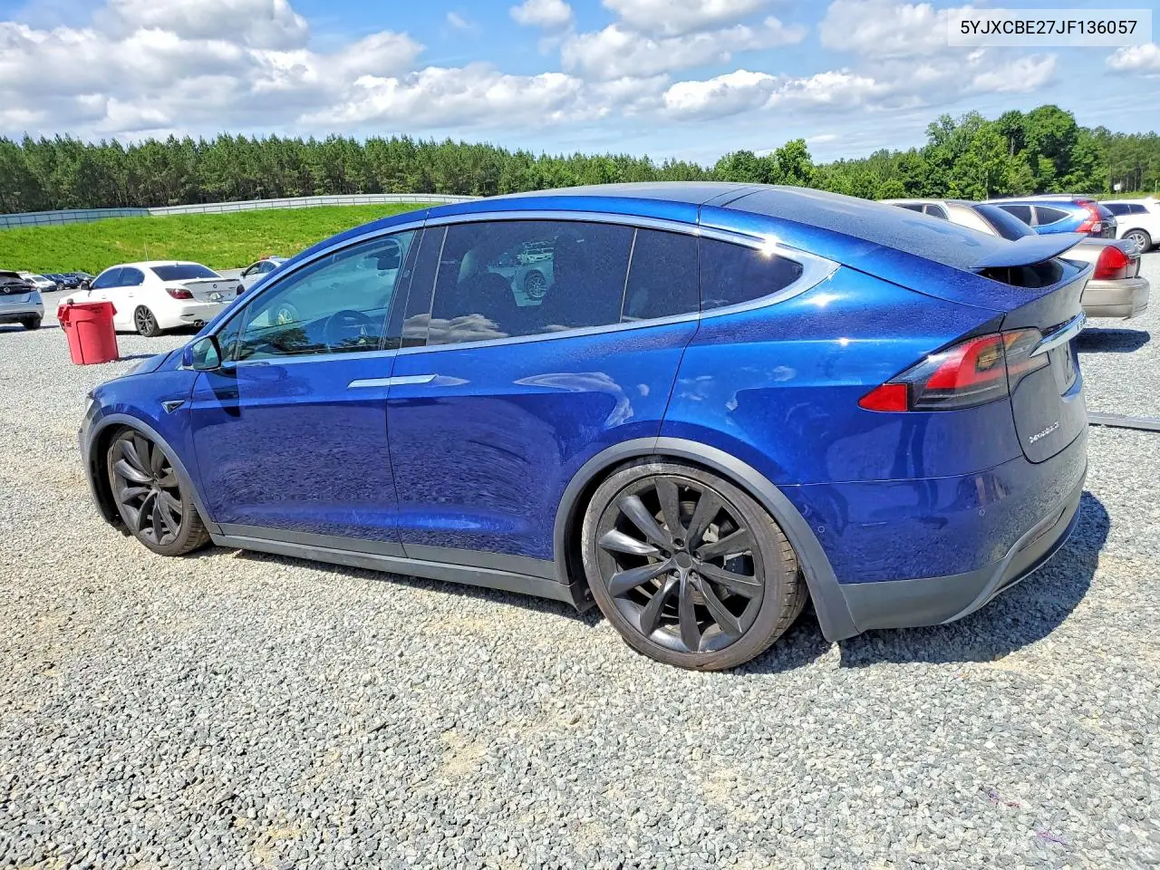 2018 Tesla Model X VIN: 5YJXCBE27JF136057 Lot: 57162186