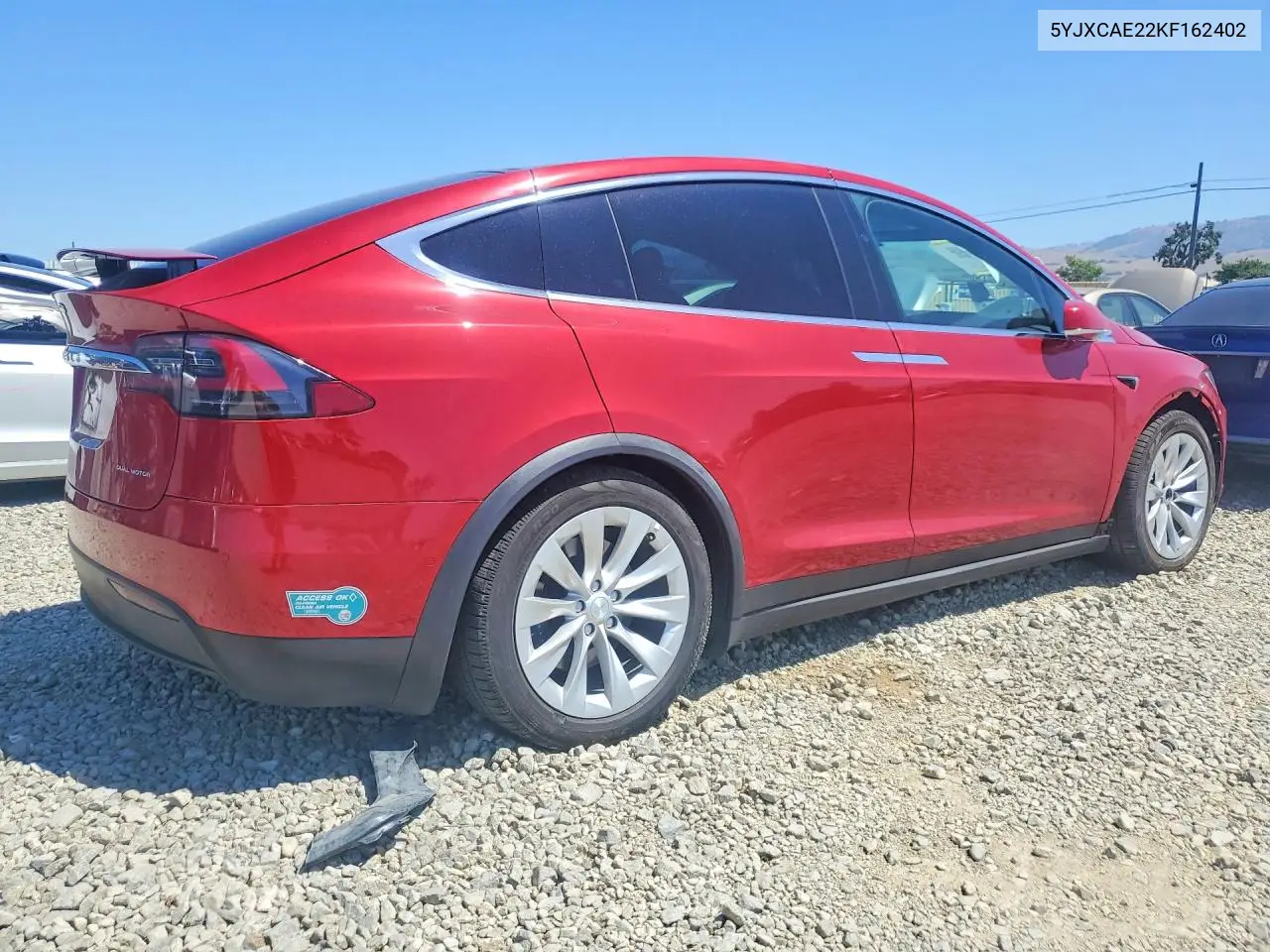 2019 Tesla Model X VIN: 5YJXCAE22KF162402 Lot: 56098256