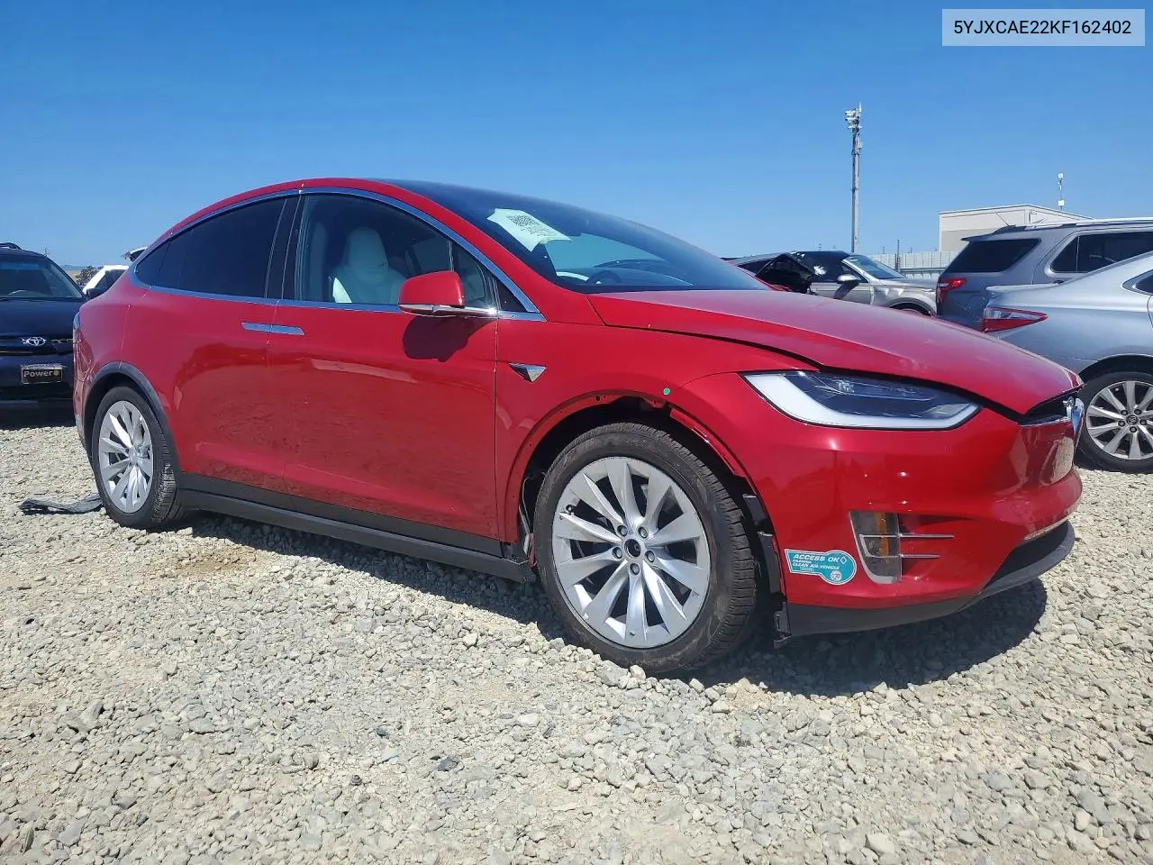 2019 Tesla Model X VIN: 5YJXCAE22KF162402 Lot: 56098256