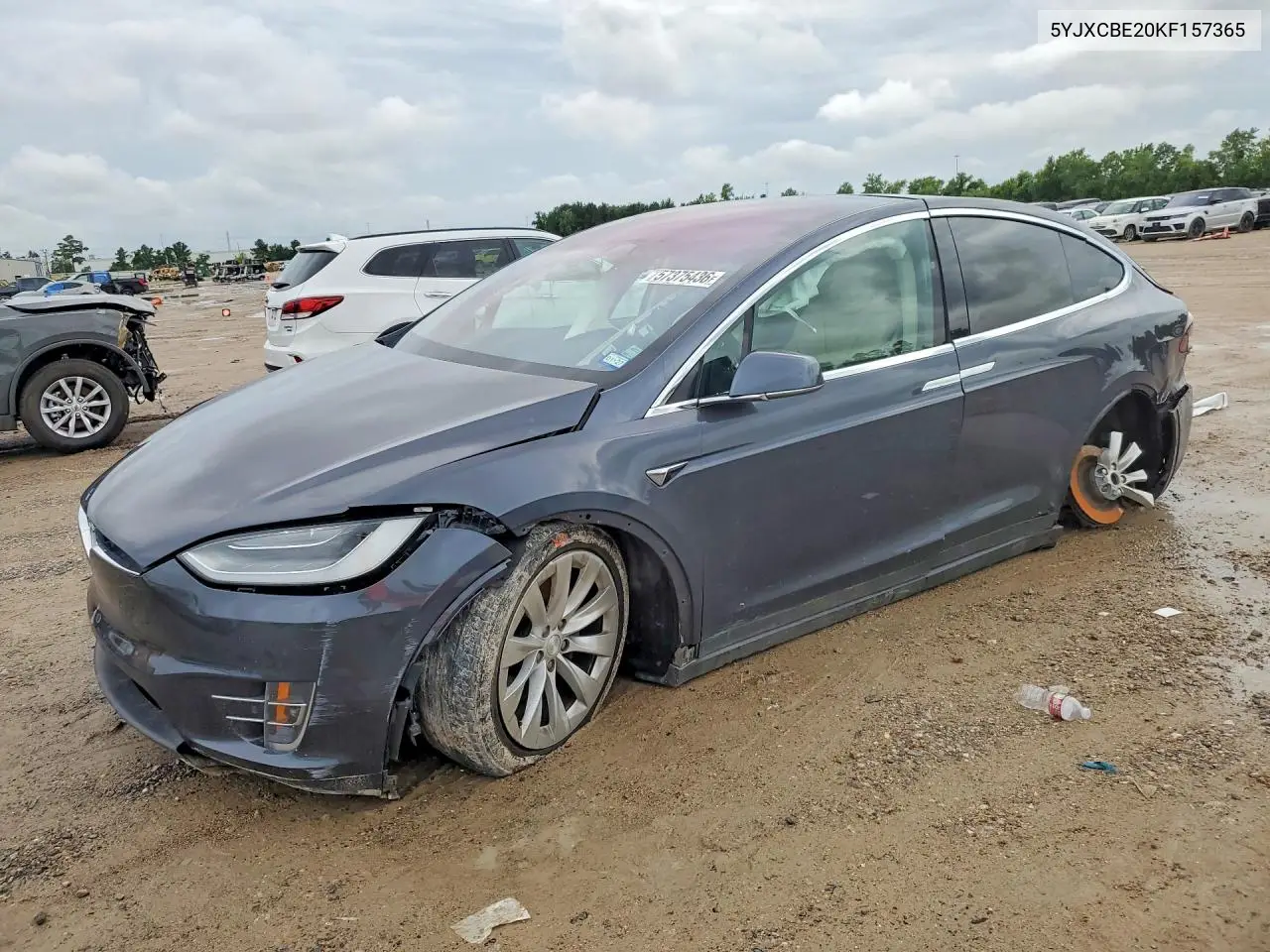 2019 Tesla Model X VIN: 5YJXCBE20KF157365 Lot: 57375436