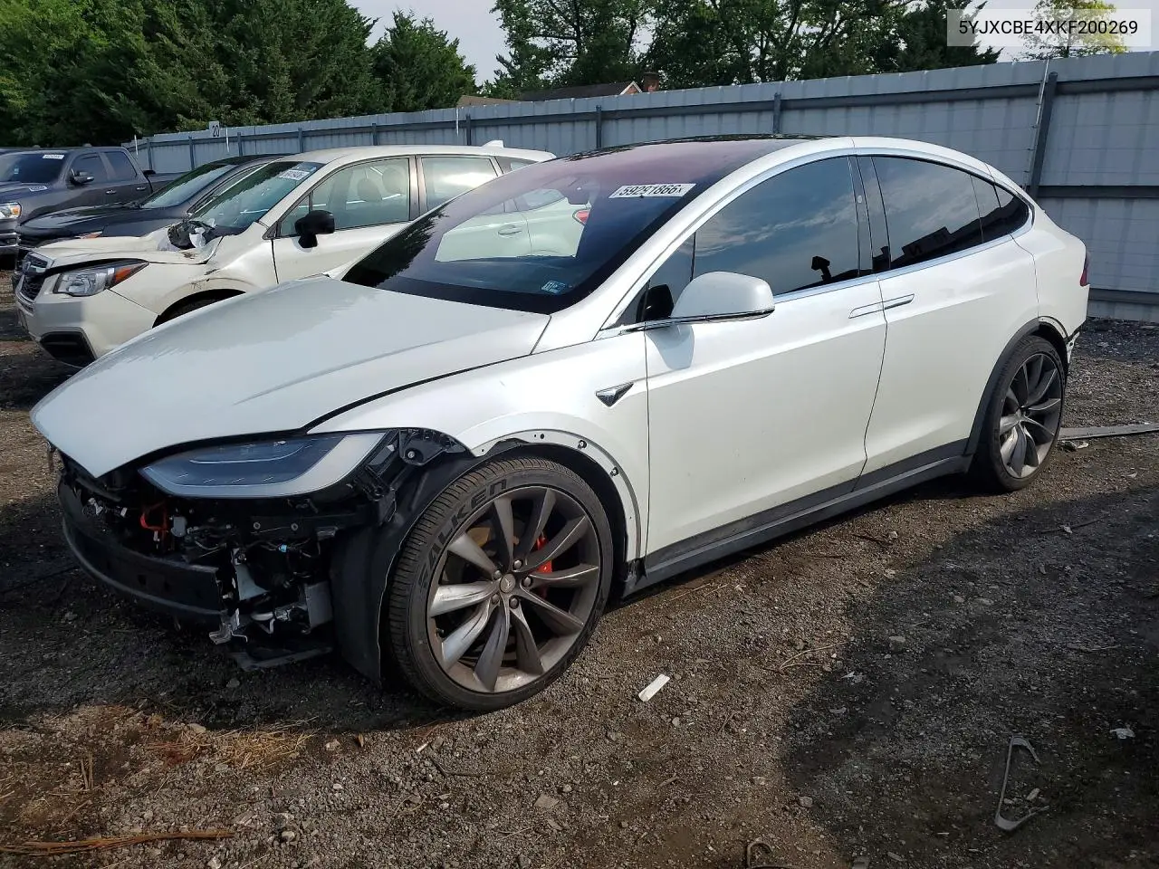 2019 Tesla Model X VIN: 5YJXCBE4XKF200269 Lot: 59291866