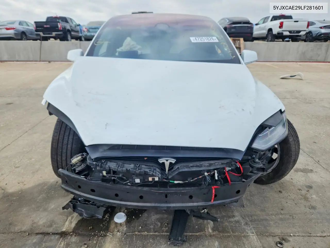 2020 Tesla Model X VIN: 5YJXCAE29LF281601 Lot: 47251826