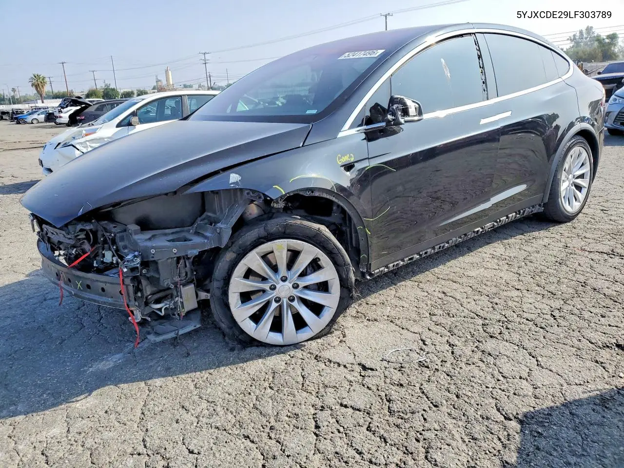 2020 Tesla Model X VIN: 5YJXCDE29LF303789 Lot: 52417496