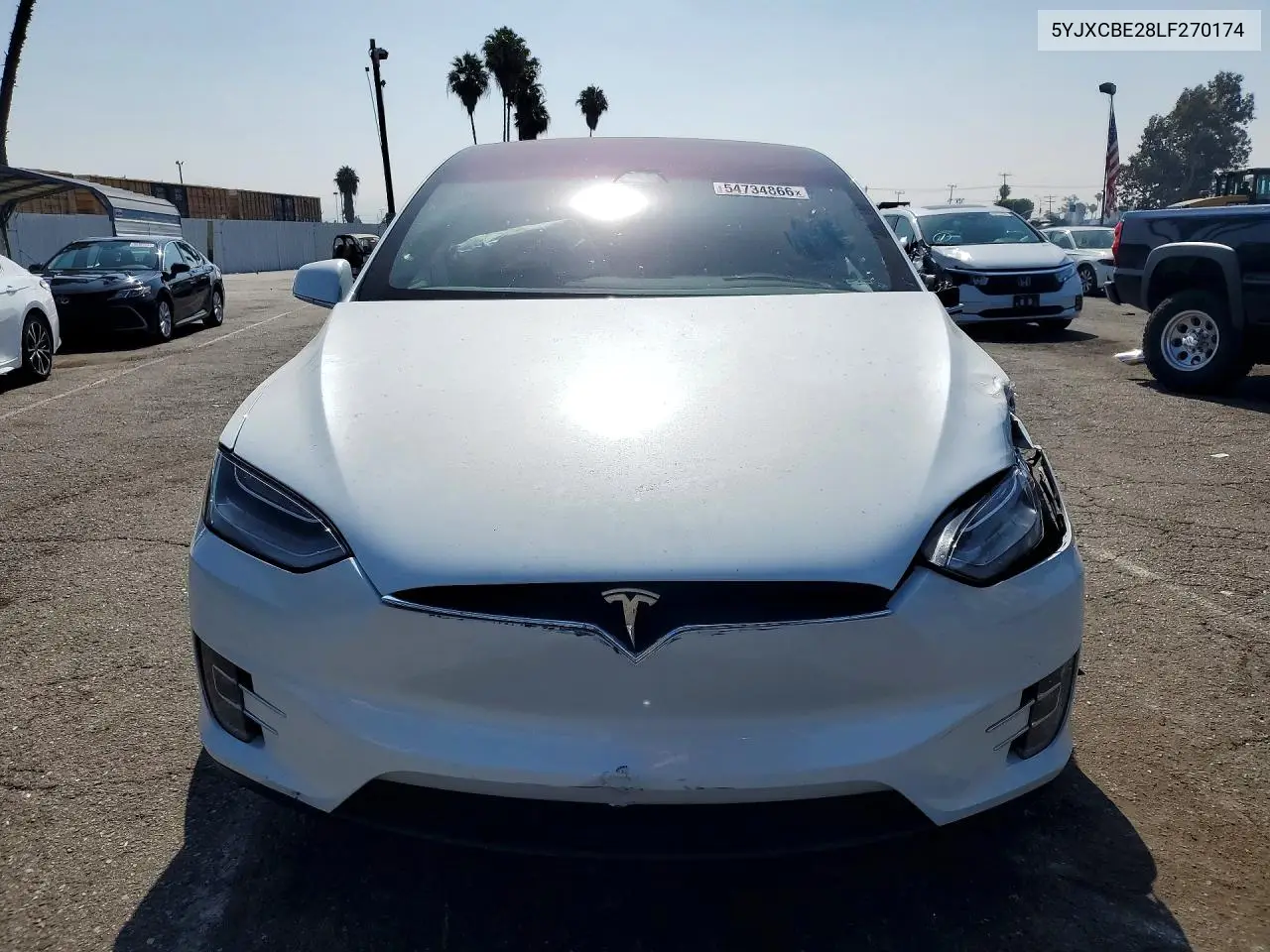 2020 Tesla Model X VIN: 5YJXCBE28LF270174 Lot: 54734866