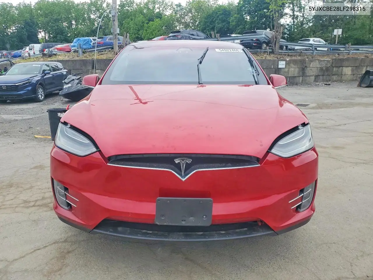 2020 Tesla Model X VIN: 5YJXCBE28LF298315 Lot: 54922466