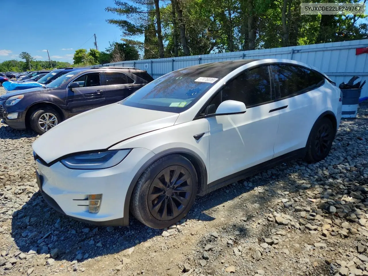 2020 Tesla Model X VIN: 5YJXCDE22LF249767 Lot: 57476036