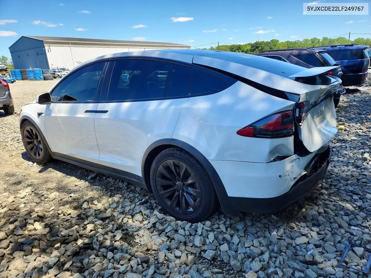 2020 Tesla Model X VIN: 5YJXCDE22LF249767 Lot: 57476036