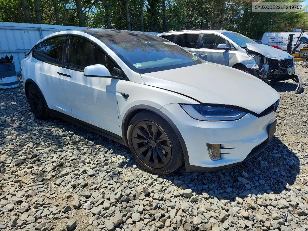 2020 Tesla Model X VIN: 5YJXCDE22LF249767 Lot: 57476036