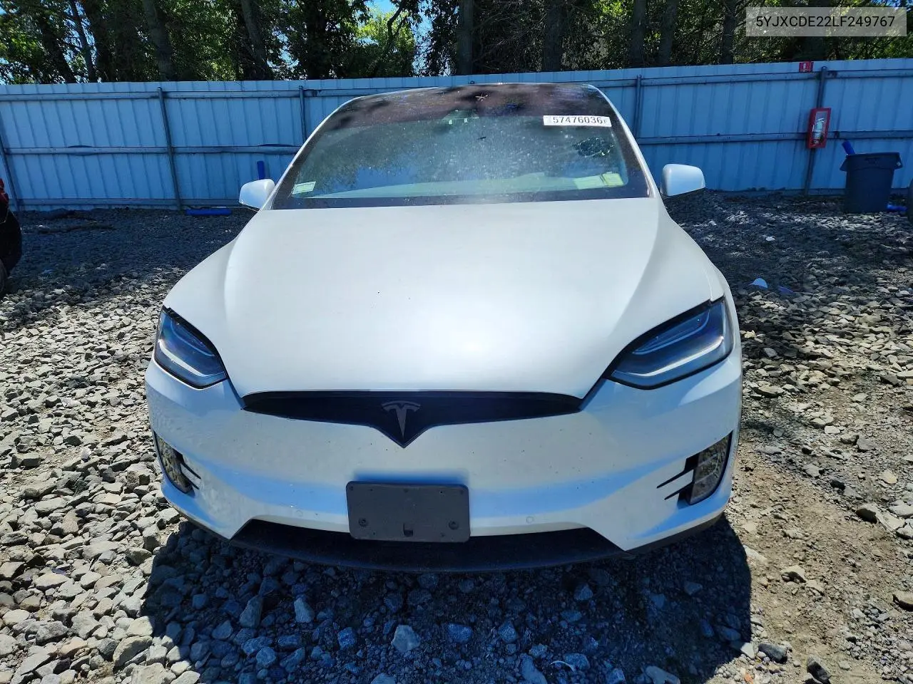 2020 Tesla Model X VIN: 5YJXCDE22LF249767 Lot: 57476036
