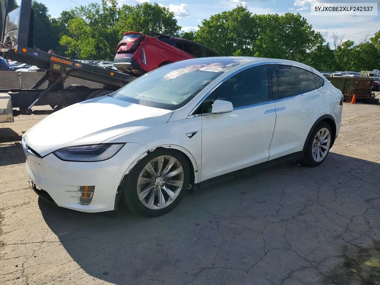 2020 Tesla Model X VIN: 5YJXCBE2XLF242537 Lot: 58397026